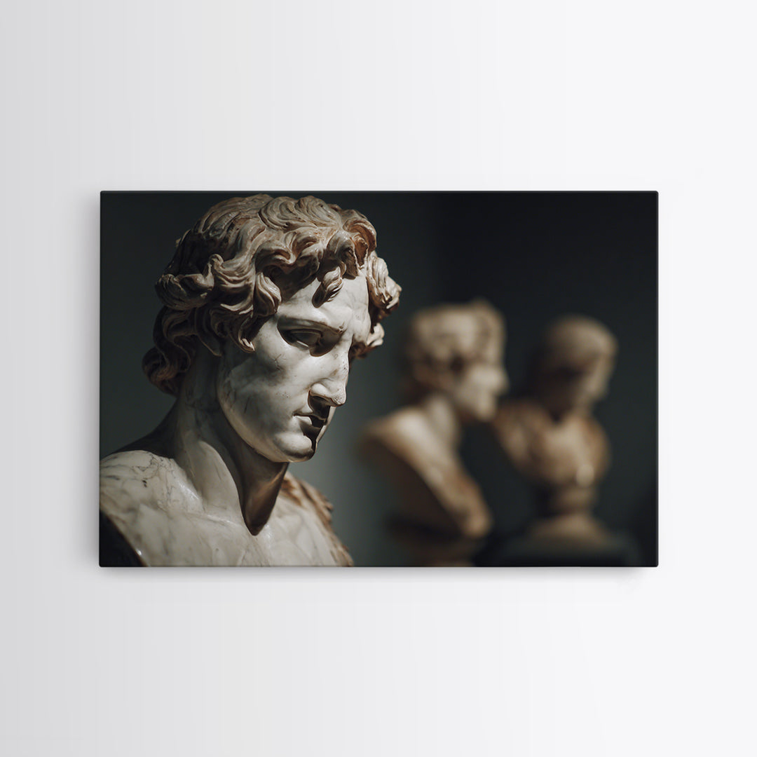 Classical Statue Bust Framed Canvas Print, Law Office Art, Home Office Decor, Office Decor, Oil Painting, Counsel, Boho Decor, LOA-3x2-100