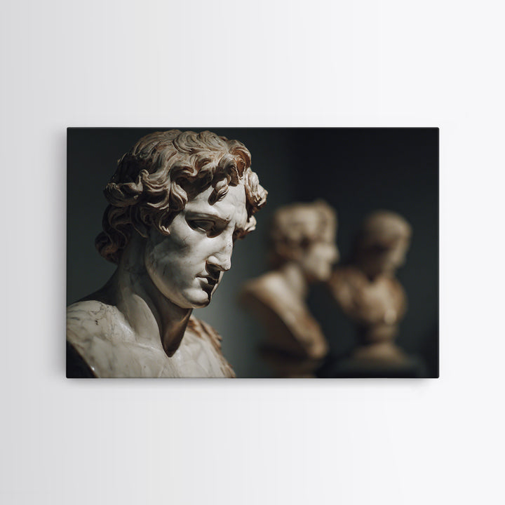 Classical Statue Bust Framed Canvas Print, Law Office Art, Home Office Decor, Office Decor, Oil Painting, Counsel, Boho Decor, LOA-3x2-100