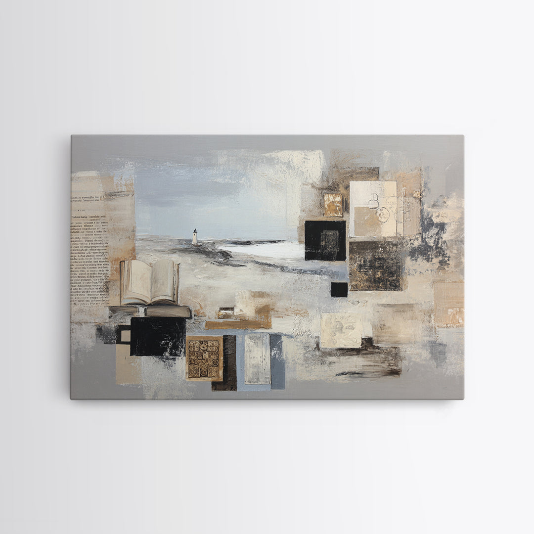 Stormy Landscape with Lighthouse as Guidance Metaphor Canvas Print, Law Office Art, Minimalist Decor, Office Decor, Counsel, LOA-3x2-15