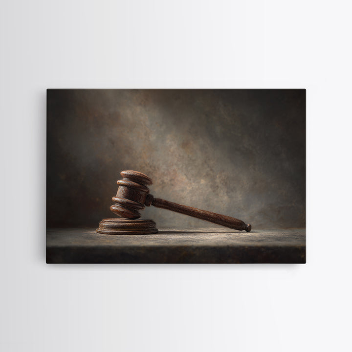 Classic Gavel Still Life Canvas Print, Law Office Art, Office Wall Art, Office Decor, Fine Art, Counsel, Butterfly Art, LOA-3x2-17