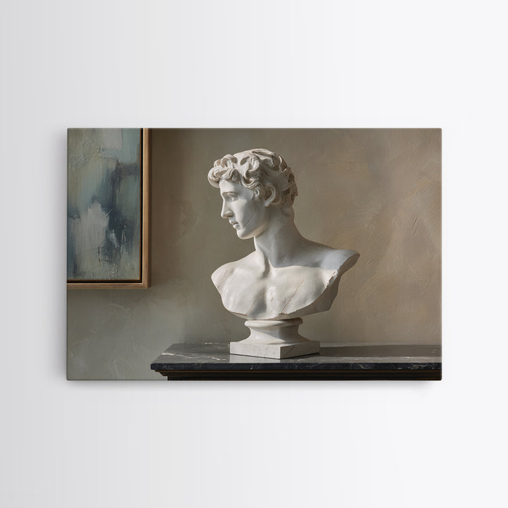 Classical Statue Bust Canvas Print, Law Office Art, Room Decor, Office Decor, Oil Painting, Counsel, Printable Art, LOA-3x2-4