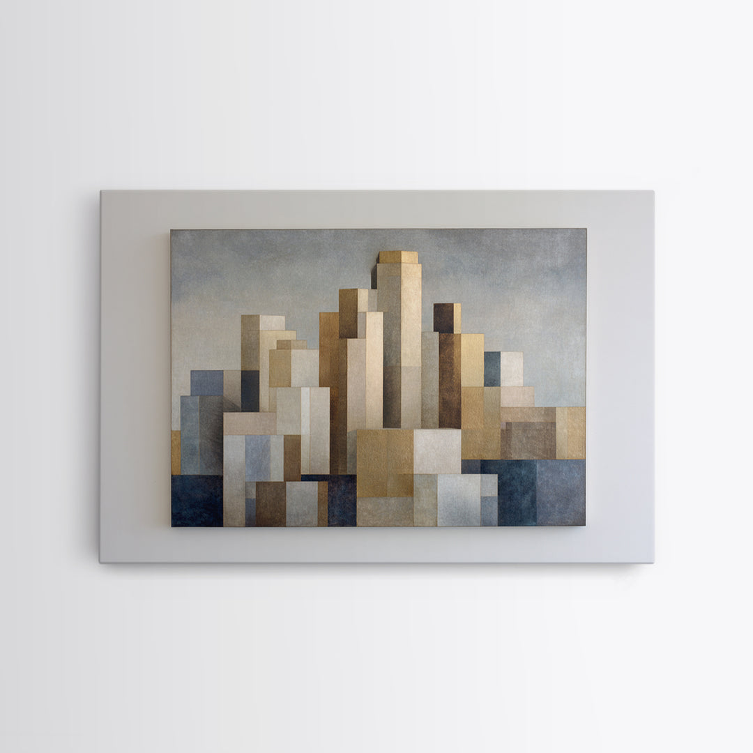 Quiet City Skyline Framed Canvas Print, Law Office Art, Canvas Print, Office Decor, Abstract Art, Counsel, Butterfly Art, LOA-3x2-40
