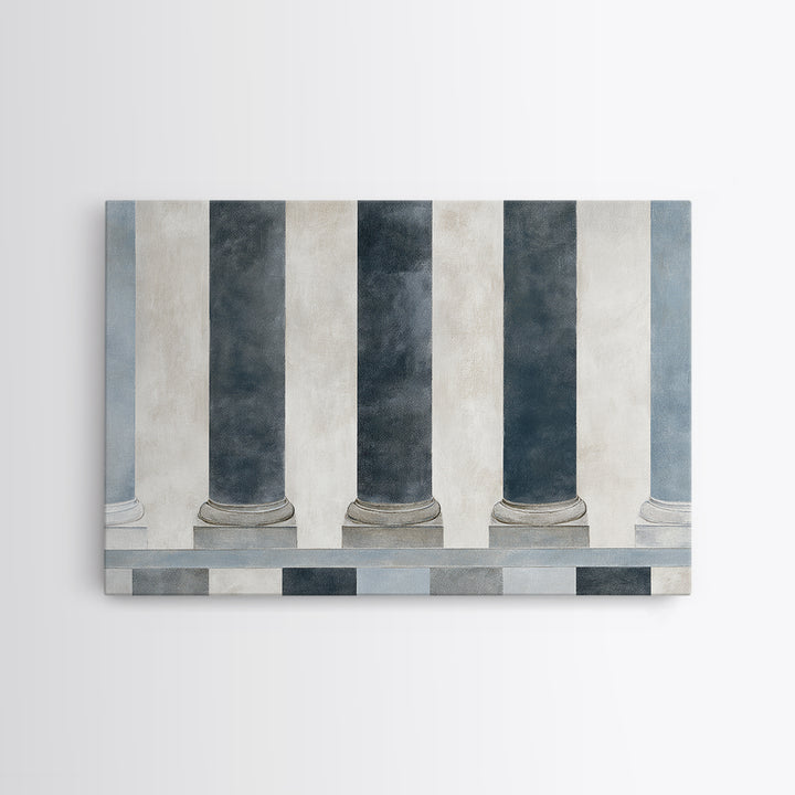 Black and White Courthouse Step Pattern as Canvas Print, Law Office Art, Modern Wall Decor, Office Decor, Abstract Art, Counsel, LOA-3x2-43