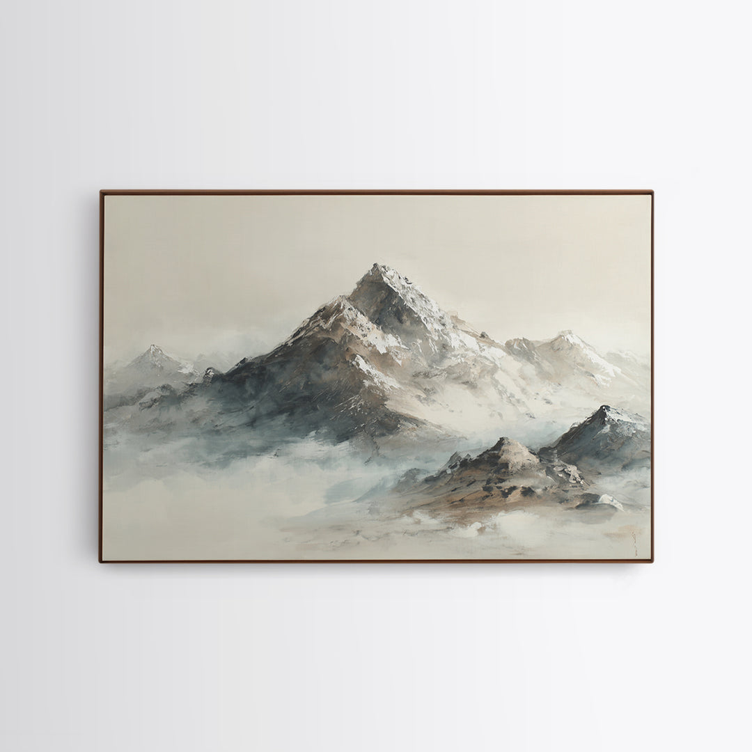 Ink Wash Mountain Symbolizing Stability Canvas Print, Law Office Art, Metal Wall Decor, Office Decor, Fine Art, Counsel, LOA-3x2-48