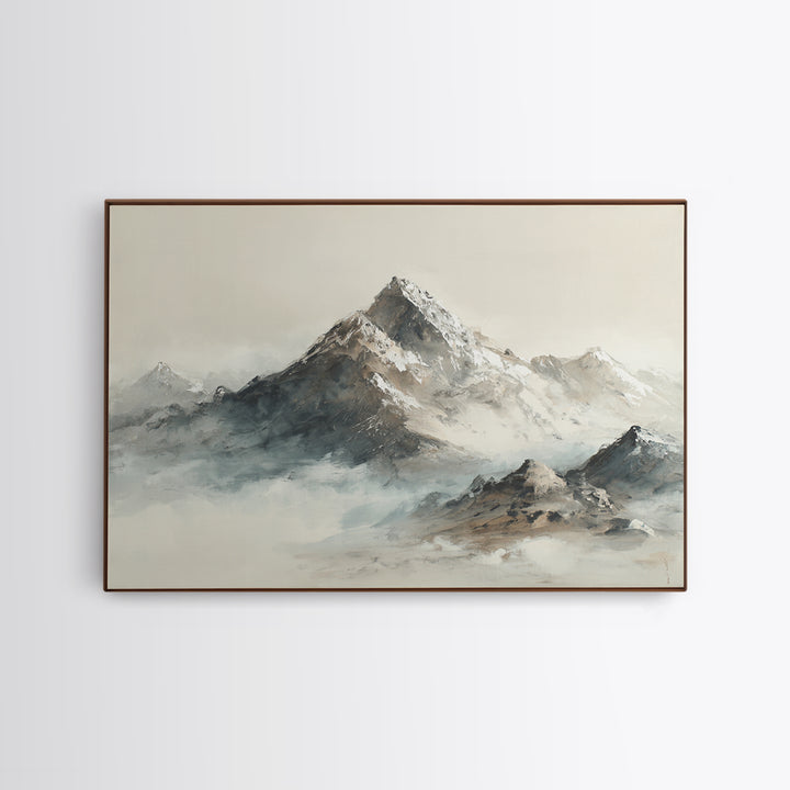 Ink Wash Mountain Symbolizing Stability Canvas Print, Law Office Art, Metal Wall Decor, Office Decor, Fine Art, Counsel, LOA-3x2-48