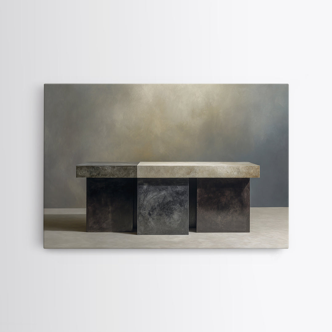 Dark Academia Desk Still Life Without Readable Canvas Print, Law Office Art, Office Art, Office Decor, Oil Painting, Counsel, LOA-3x2-61