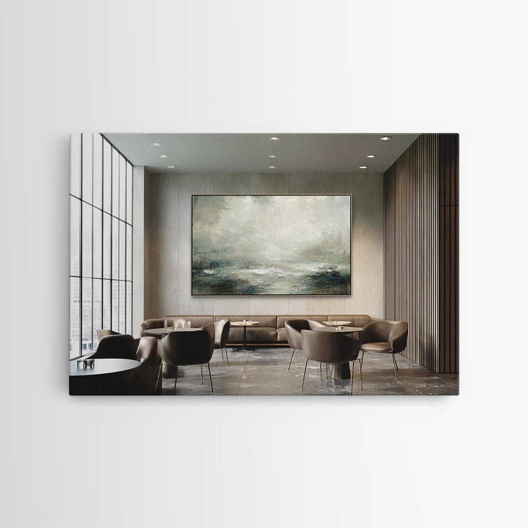 Deep Green and Walnut Toned Abstract Canvas Print, Law Office Art, Gifts for Lawyers, Office Decor, Fine Art, Counsel, LOA-3x2-73