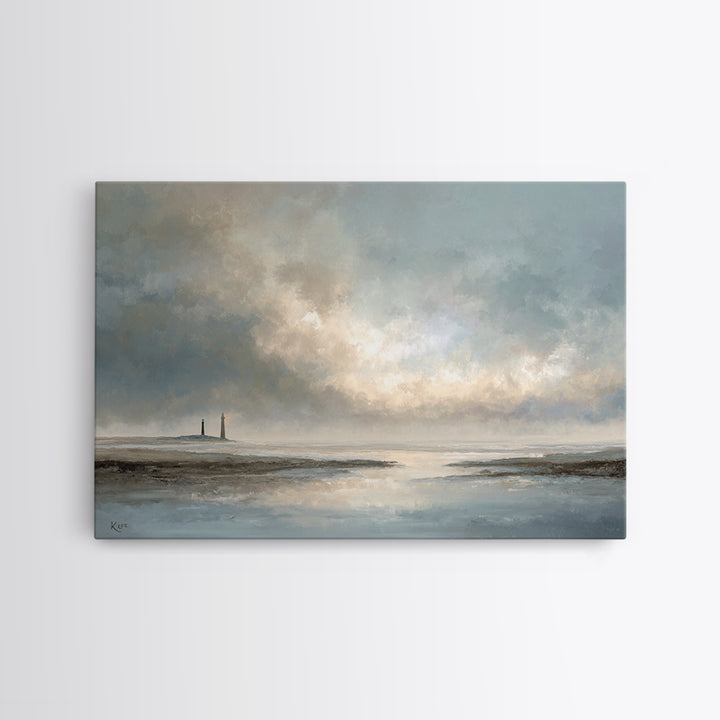Stormy Landscape with Lighthouse as Guidance Metaphor Canvas Print, Law Office Art, Butterfly Art, Office Decor, Counsel, LOA-3x2-87