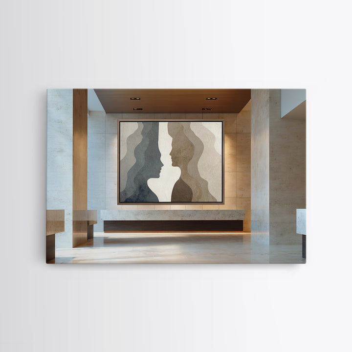 Diplomatic Handshake Silhouette Framed Canvas Print, Law Office Art, Law School Gifts, Office Decor, Abstract Art, Counsel, LOA-3x2-95