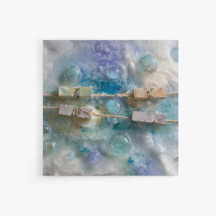 Abstract Suds and Bubbles Framed Canvas Print, Laundry Room Art, Downloadable Art, Living Room Decor, Fine Art, Clean, LRA-1x1-46