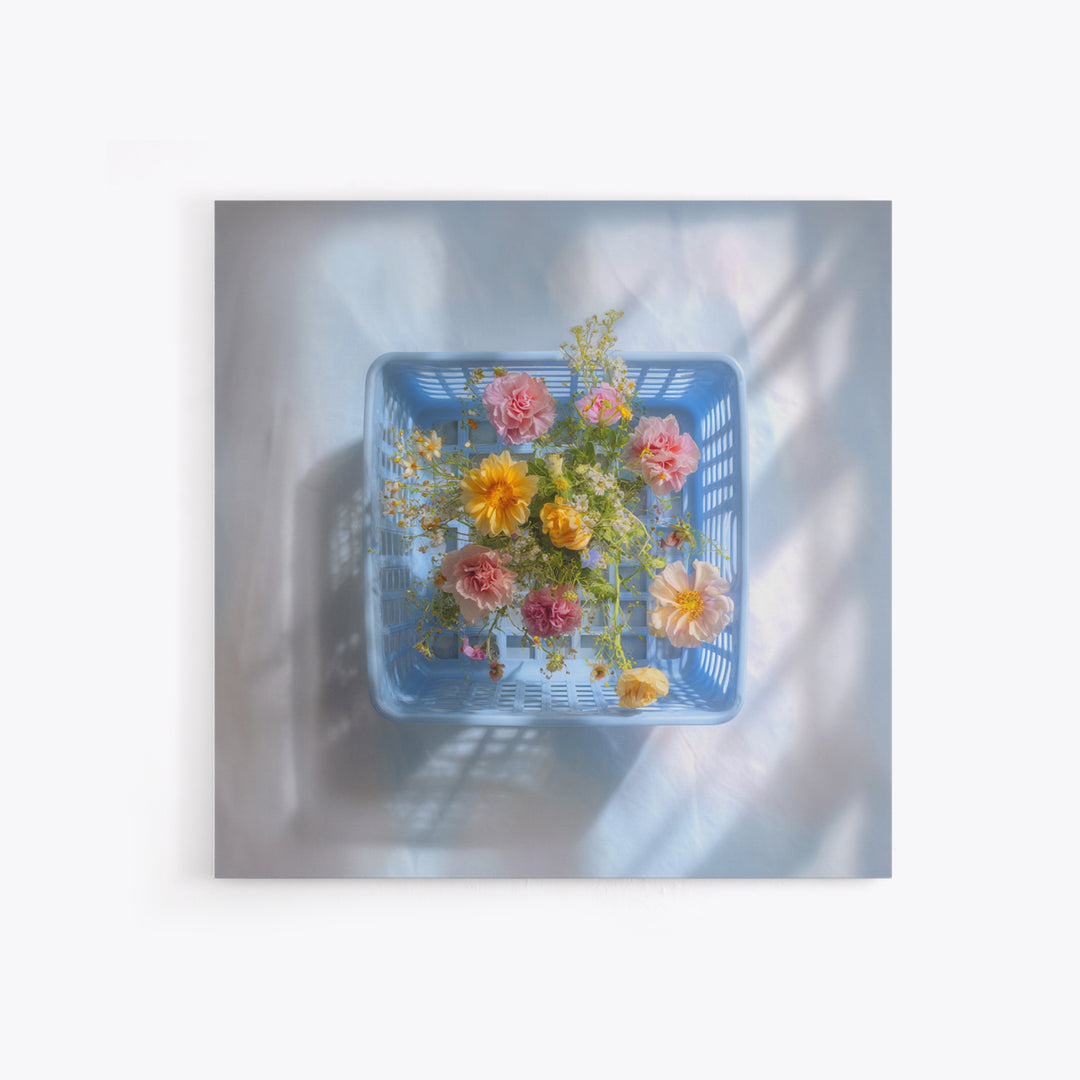 Blue Laundry Basket Canvas Print, Laundry Room Art, Apartment Wall Art, Living Room Decor, Watercolor Art, Clean, LRA-1x1-5