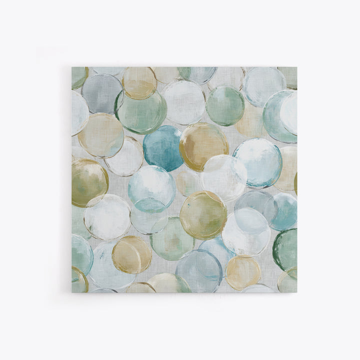 Soap Bubbles Rendered as Playful Abstract Circles Canvas Print, Laundry Room Art, Gallery Wall Prints, Living Room Decor, Clean, LRA-1x1-54