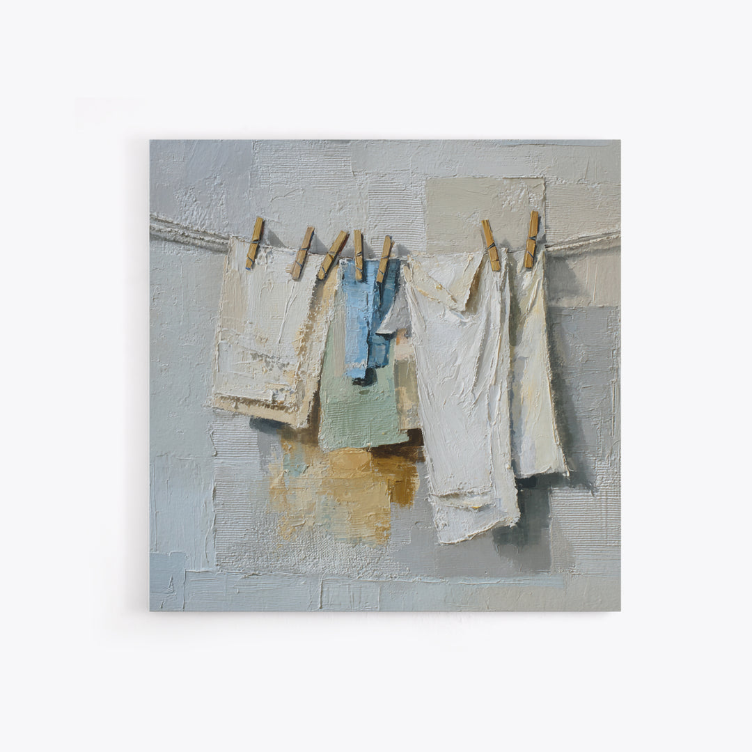 Linen Texture Abstract Canvas Print, Laundry Room Art, Custom Wall Art, Living Room Decor, Abstract Art, Clean, Modern Decor, LRA-1x1-60