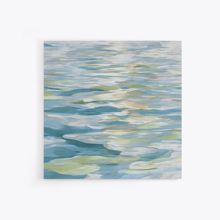 Clean Blue Water Ripple Abstraction Framed Canvas Print, Laundry Room Art, Whimsical Art, Living Room Decor, Fine Art, Clean, LRA-1x1-66
