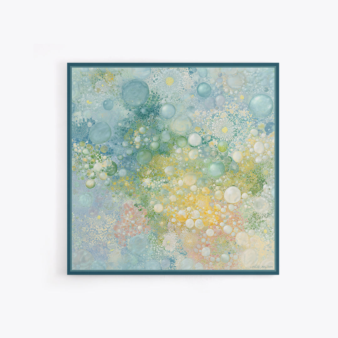 Abstract Suds and Bubbles Framed Canvas Print, Laundry Room Art, Downloadable Art, Living Room Decor, Fine Art, Clean, LRA-1x1-70
