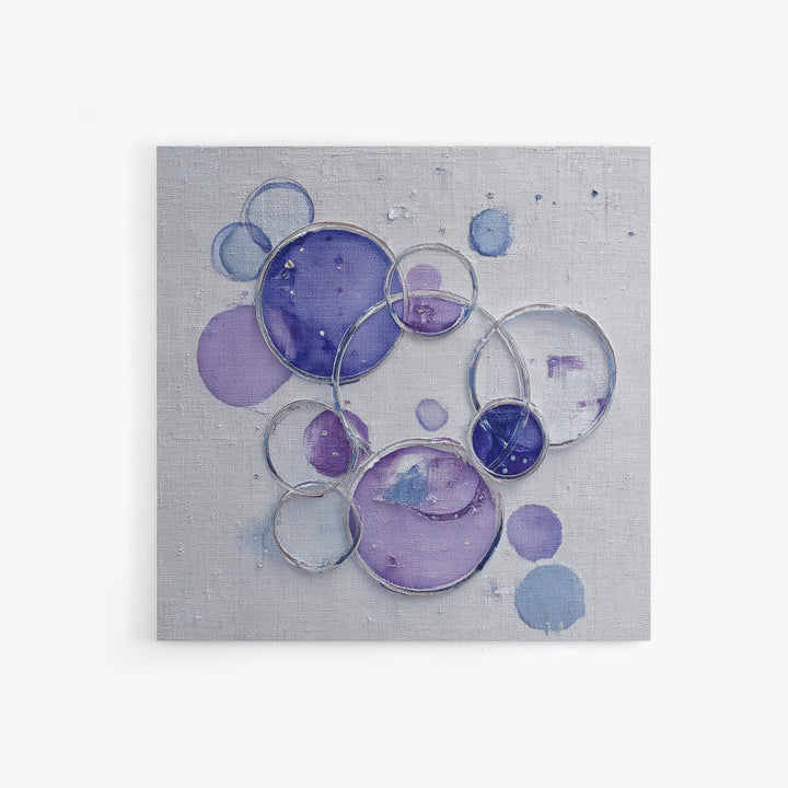 Soap Bubbles Rendered as Playful Abstract Circles Canvas Print, Laundry Room Art, Gallery Decor, Living Room Decor, Clean, LRA-1x1-78