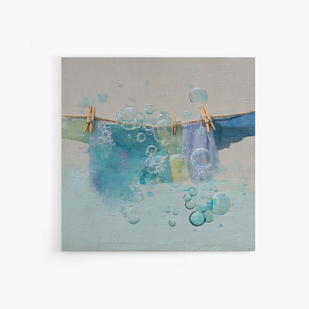 Abstract Suds and Bubbles Canvas Print, Laundry Room Art, Digital Art Print, Living Room Decor, Abstract Art, Clean, LRA-1x1-94