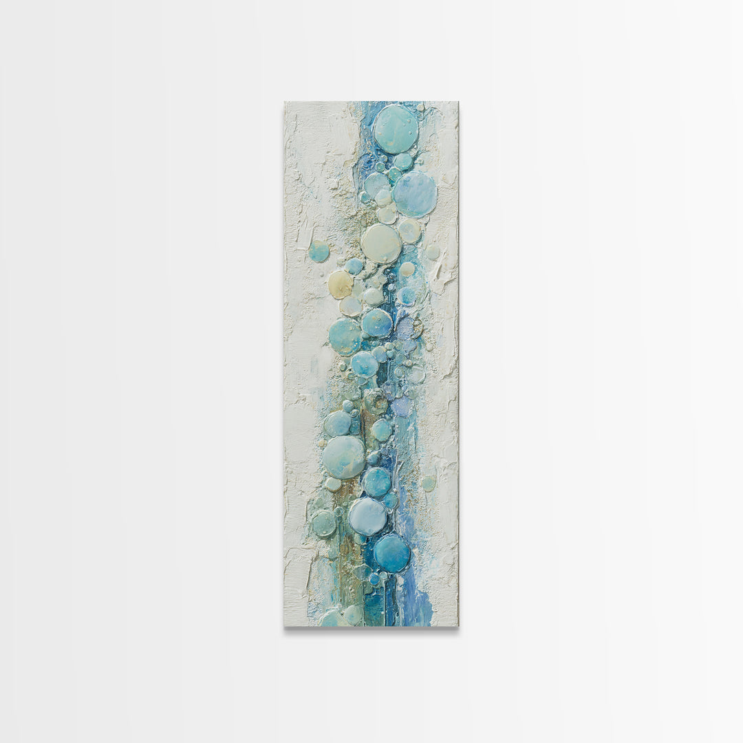 Abstract Suds and Bubbles Framed Canvas Print, Laundry Room Art, Gallery Wall Prints, Living Room Decor, Abstract Art, Clean, LRA-1x3-34