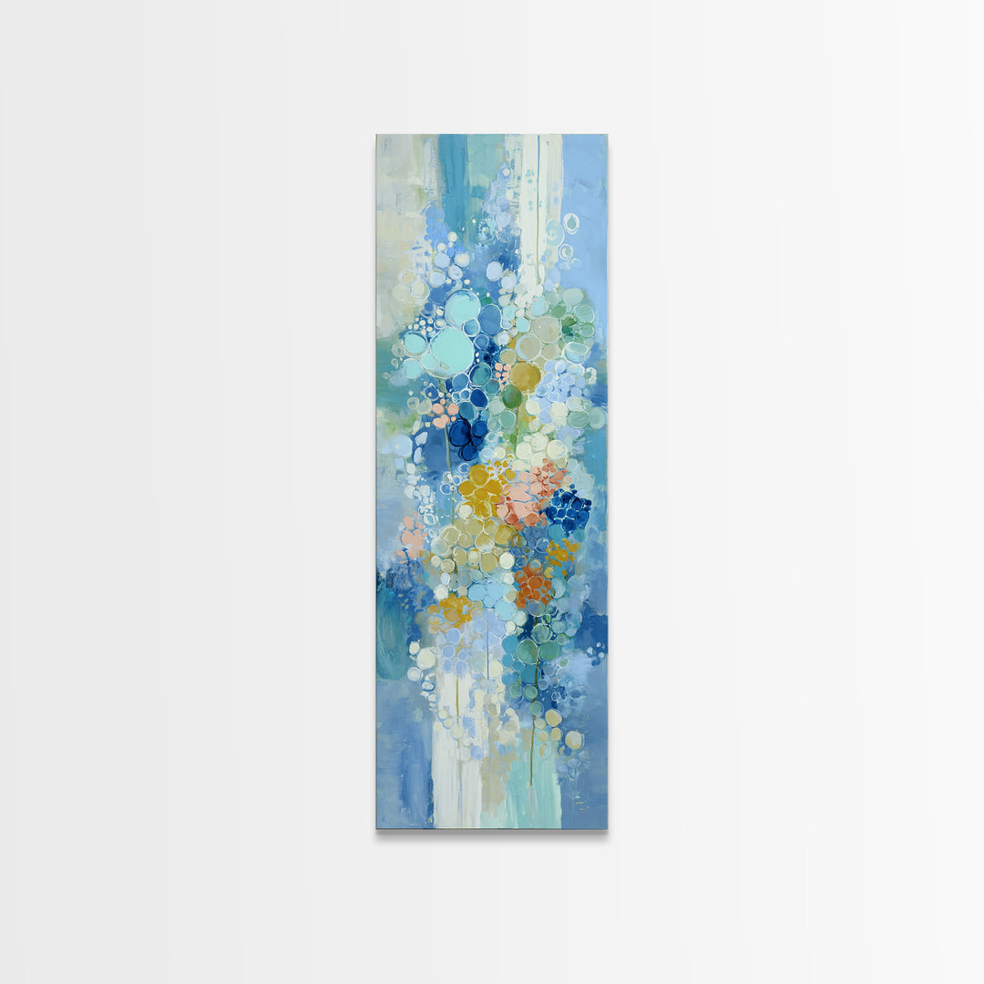 Abstract Suds and Bubbles Framed Canvas Print, Laundry Room Art, Gallery Wall Prints, Living Room Decor, Abstract Art, Clean, LRA-1x3-58