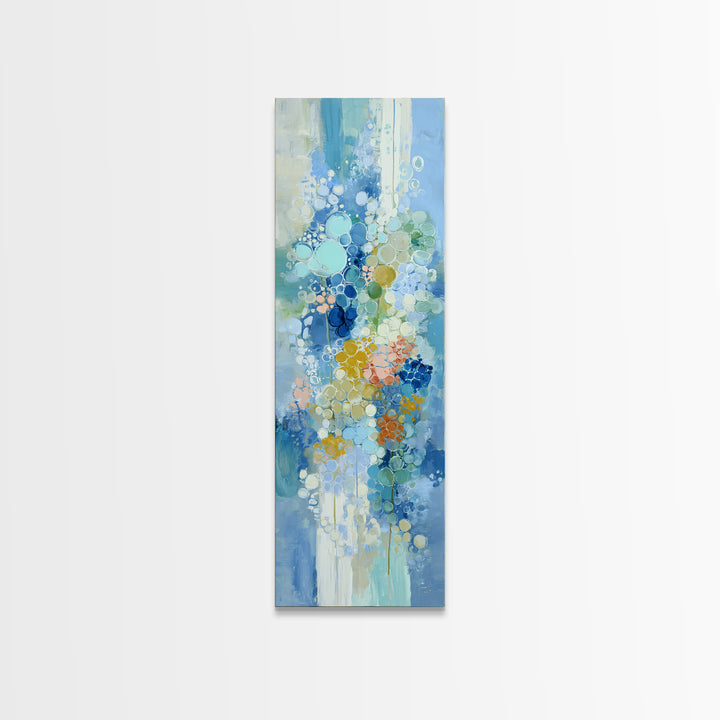 Abstract Suds and Bubbles Framed Canvas Print, Laundry Room Art, Gallery Wall Prints, Living Room Decor, Abstract Art, Clean, LRA-1x3-58