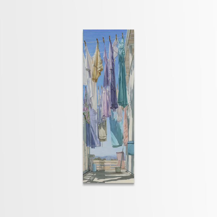 Fresh Air Meadow Landscape for Clean Mood Canvas Print, Laundry Room Art, Farmhouse Decor, Living Room Decor, Oil Painting, LRA-1x3-59