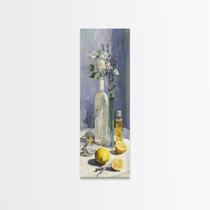 Lemon and Clean Linen Still Life Canvas Print, Laundry Room Art, Laundry Room Decor, Living Room Decor, Abstract Art, Clean, LRA-1x3-63