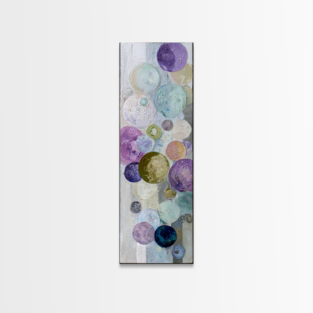 Soap Bubbles Rendered as Playful Abstract Circles Canvas Print, Laundry Room Art, Modern Decor, Living Room Decor, Clean, LRA-1x3-66