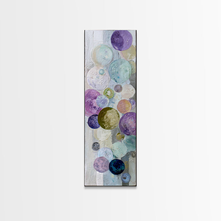 Soap Bubbles Rendered as Playful Abstract Circles Canvas Print, Laundry Room Art, Modern Decor, Living Room Decor, Clean, LRA-1x3-66