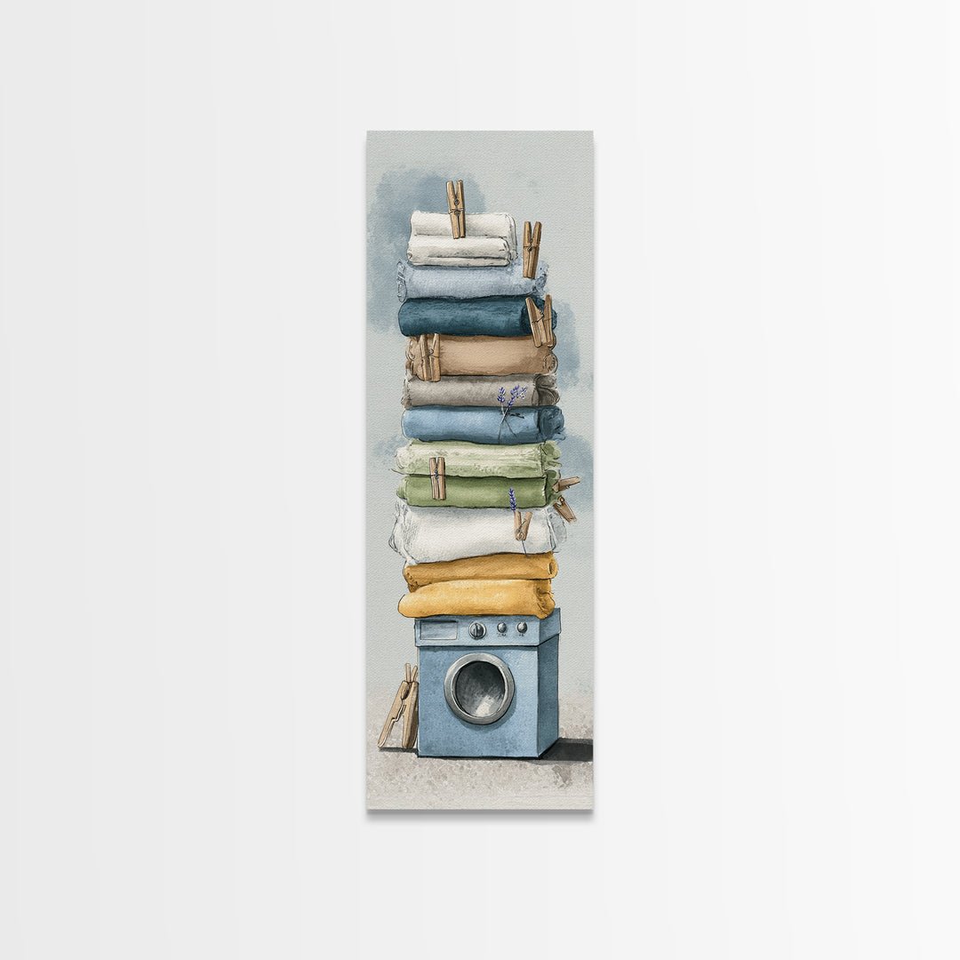 Washing Machine Icon Graphic Without Text Framed Canvas Print, Laundry Room Art, Apartment Wall Art, Living Room Decor, Clean, LRA-1x3-70