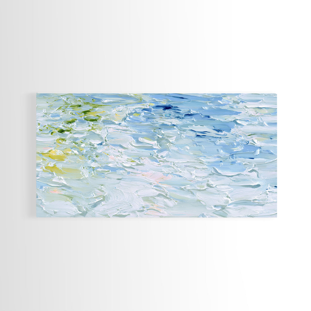 Clean Blue Water Ripple Abstraction Framed Canvas Print, Laundry Room Art, Fine Art Print, Living Room Decor, Abstract Art, LRA-2x1-14