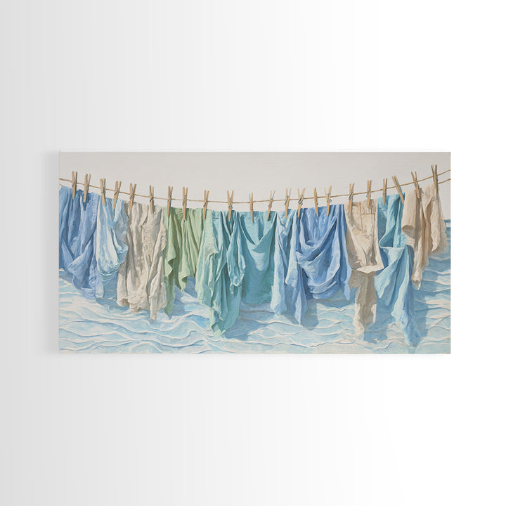 Clean Blue Water Ripple Abstraction Framed Canvas Print, Laundry Room Art, Fine Art Print, Living Room Decor, Abstract Art, LRA-2x1-38