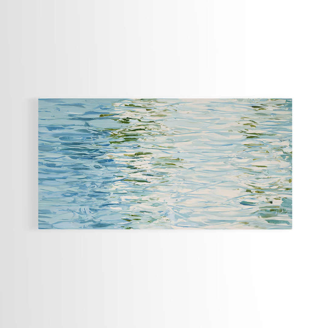 Clean Blue Water Ripple Abstraction Canvas Print, Laundry Room Art, Room Decor, Living Room Decor, Abstract Art, Clean, LRA-2x1-62