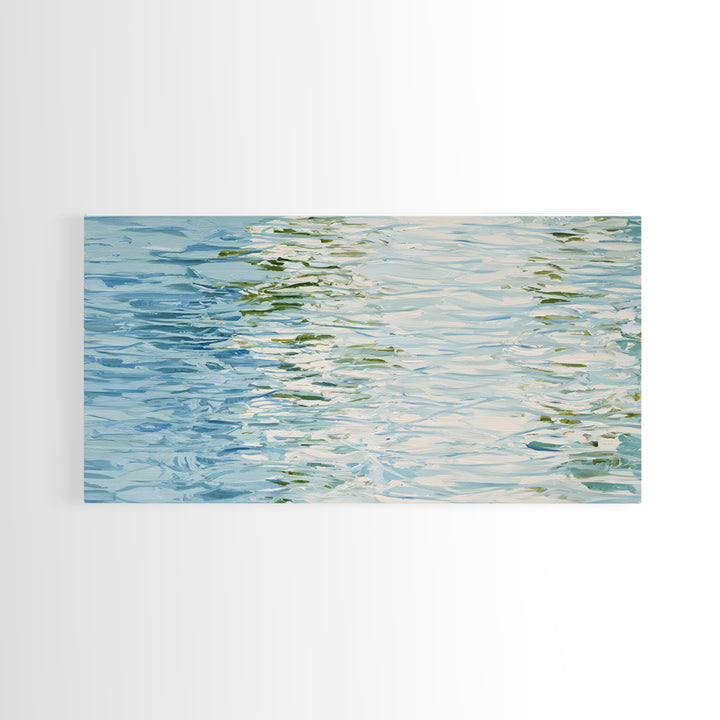 Clean Blue Water Ripple Abstraction Canvas Print, Laundry Room Art, Room Decor, Living Room Decor, Abstract Art, Clean, LRA-2x1-62