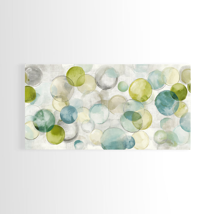 Soap Bubbles Rendered as Playful Abstract Circles Canvas Print, Laundry Room Art, Printable Wall Art, Living Room Decor, Clean, LRA-2x1-98