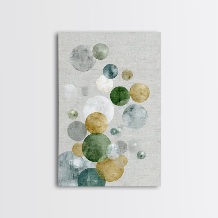 Soap Bubbles Rendered as Playful Abstract Circles Canvas Print, Laundry Room Art, Living Room Decor, Abstract Art, Clean, LRA-2x3-14