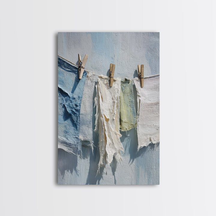 Clean Blue Water Ripple Abstraction Framed Canvas Print, Laundry Room Art, Boho Decor, Living Room Decor, Fine Art, Clean, LRA-2x3-26