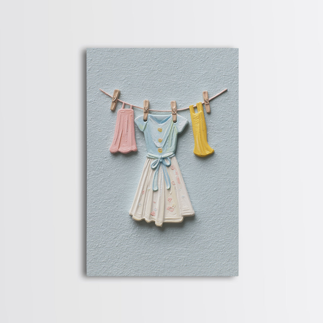 Farmhouse Laundry Sign Ornament Without Words Canvas Print, Laundry Room Art, Fine Art Print, Living Room Decor, Clean, LRA-2x3-27