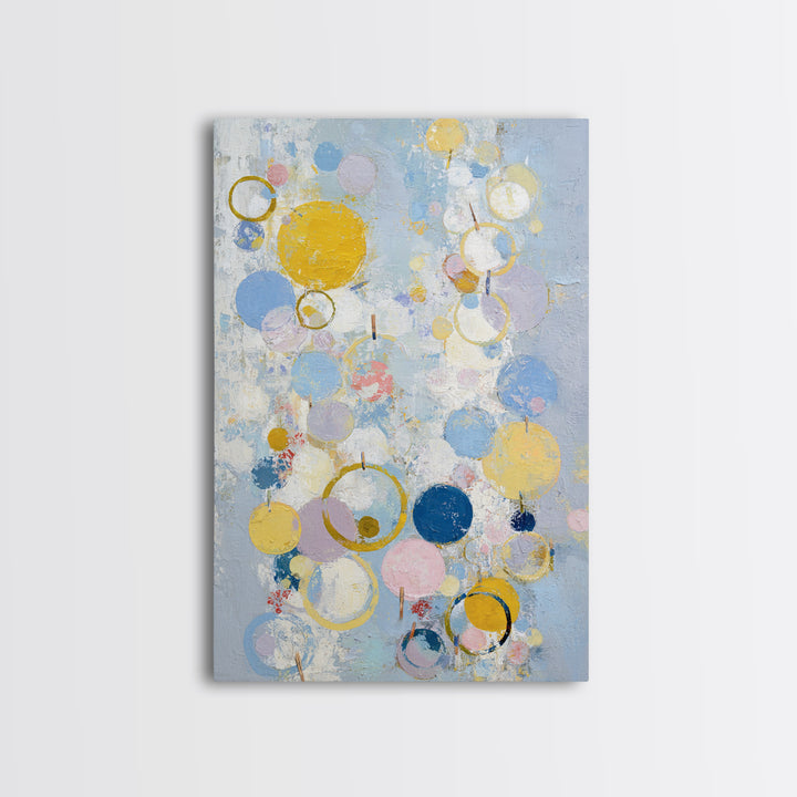 Soap Bubbles Rendered as Playful Abstract Circles Canvas Print, Laundry Room Art, Digital Wall Art, Living Room Decor, Clean, LRA-2x3-62