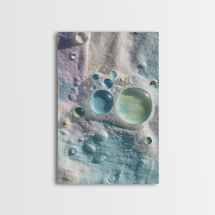 Abstract Suds and Bubbles Framed Canvas Print, Laundry Room Art, Printable Wall Art, Living Room Decor, Abstract Art, Clean, LRA-2x3-78