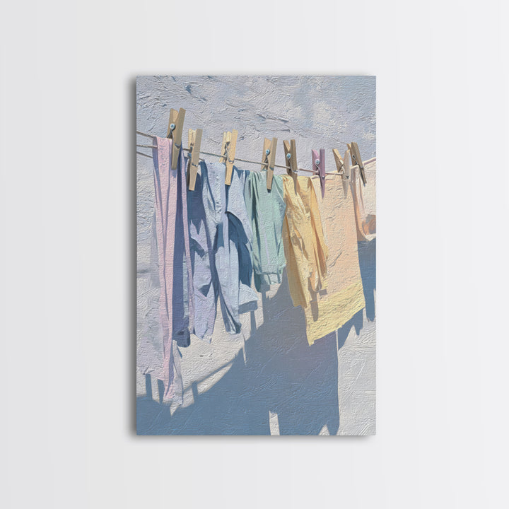 Linen Texture Abstract Framed Canvas Print, Laundry Room Art, Gallery Decor, Living Room Decor, Fine Art, Clean, LRA-2x3-92