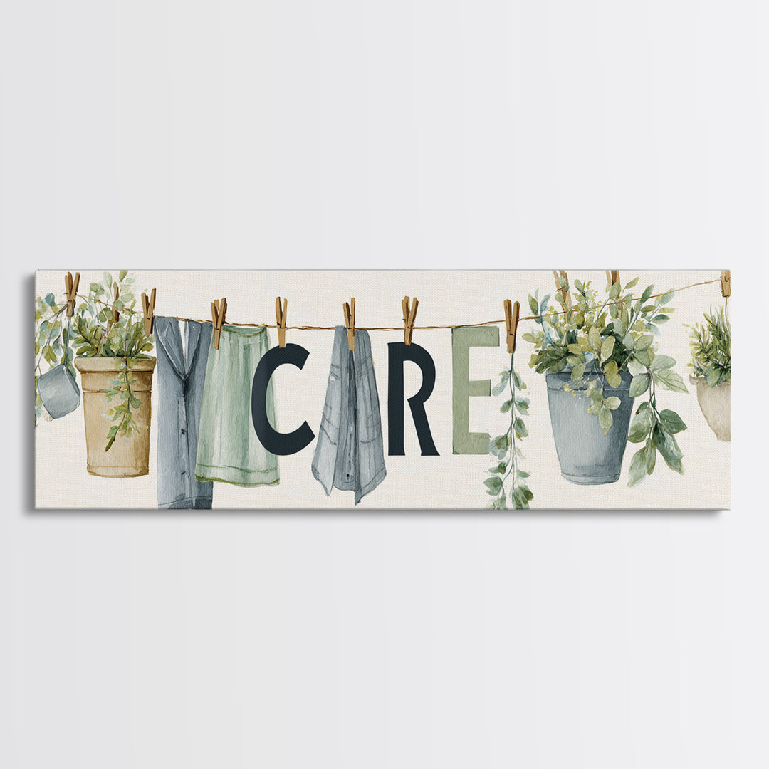 Farmhouse Laundry Sign Ornament Without Words Canvas Print, Laundry Room Art, Art Print, Living Room Decor, Fine Art, Clean, LRA-3x1-35