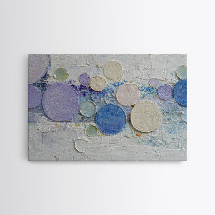 Soap Bubbles Rendered as Playful Abstract Circles Canvas Print, Laundry Room Art, Farmhouse Decor, Living Room Decor, Clean, LRA-3x2-10