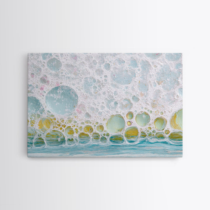 Abstract Suds and Bubbles Framed Canvas Print, Laundry Room Art, Printable Wall Art, Living Room Decor, Abstract Art, Clean, LRA-3x2-2