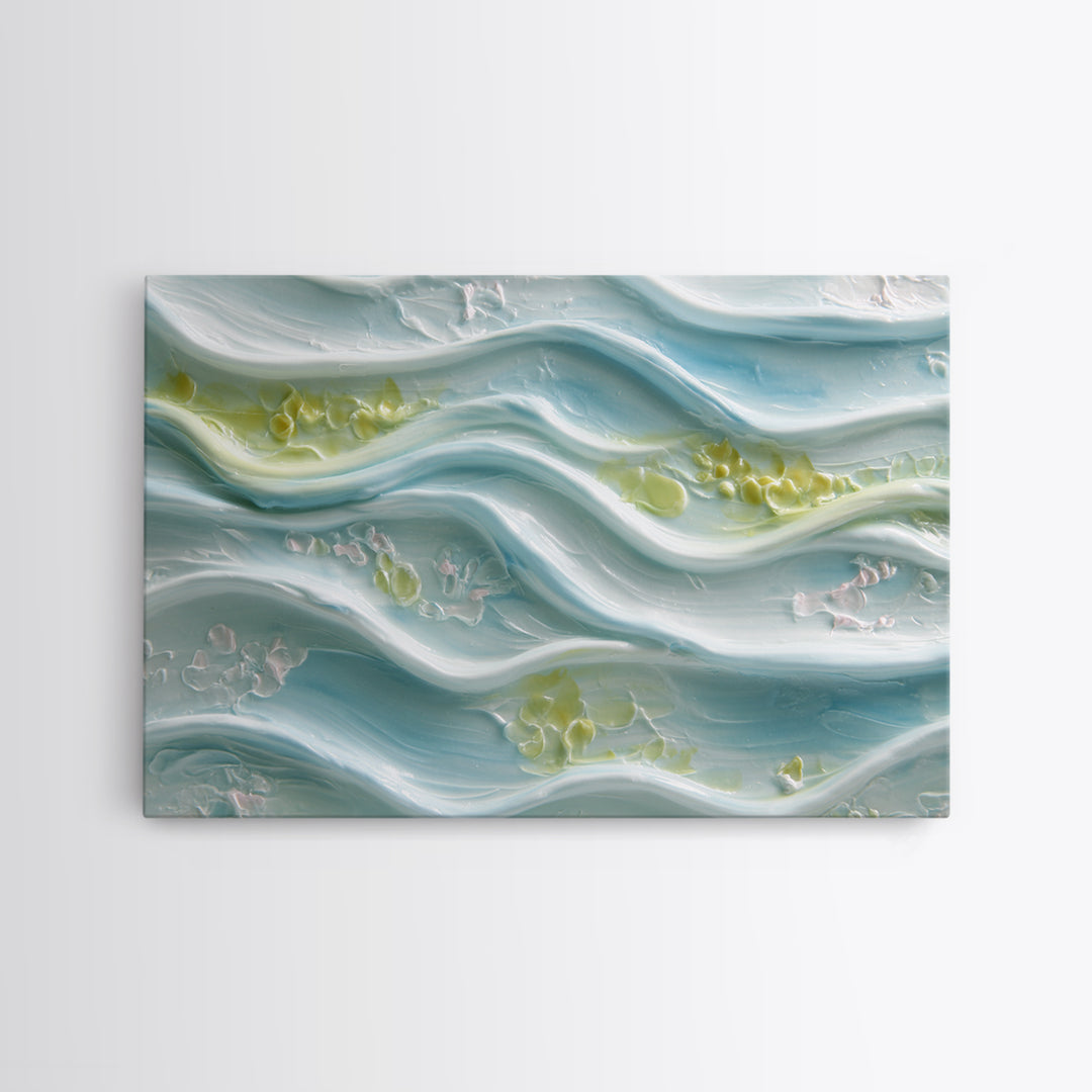 Clean Blue Water Ripple Abstraction Framed Canvas Print, Laundry Room Art, Wall Art Print, Living Room Decor, Abstract Art, LRA-3x2-46