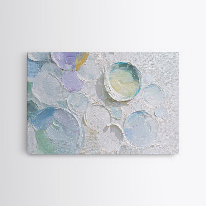 Soap Bubbles Rendered as Playful Abstract Circles Canvas Print, Laundry Room Art, Downloadable Art, Living Room Decor, Clean, LRA-3x2-82