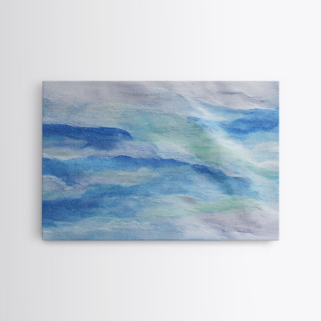 Clean Blue Water Ripple Abstraction Canvas Print, Laundry Room Art, Custom Wall Art, Living Room Decor, Fine Art, Clean, LRA-3x2-94