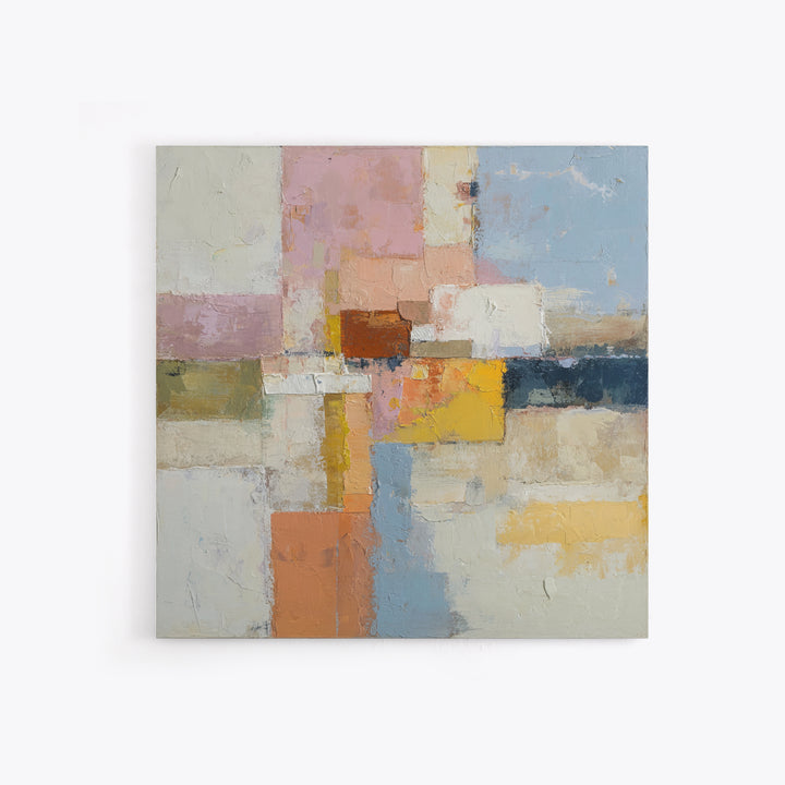 Warm Terra Cotta Abstract Landscape Canvas Print, Mediterranean Art, Digital Art Prints, Living Room Decor, Watercolor Art, MAR-1x1-14