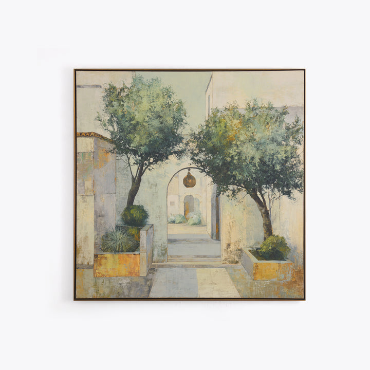 Olive Grove under Pale Morning Light Canvas Print, Mediterranean Art, Gallery Decor, Living Room Decor, Fine Art, Azure, MAR-1x1-89