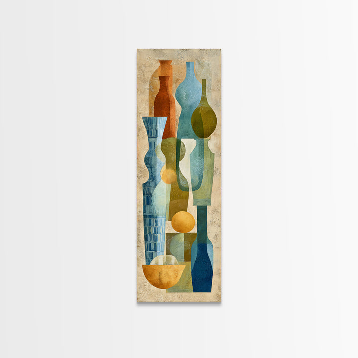 Spanish Tile Ornament Canvas Print, Mediterranean Art, Farmhouse Decor, Living Room Decor, Fine Art, Azure, Landscape Painting, MAR-1x3-100