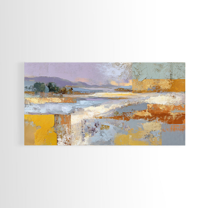 Warm Terra Cotta Abstract Landscape Canvas Print, Mediterranean Art, Room Decor, Living Room Decor, Azure, Printable Art, MAR-2x1-58